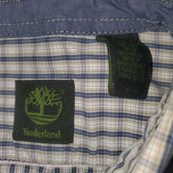 Timberland Men's Medium Checked L/S Dress Shirt Multicolor Cotton Button Down - Picture 3 of 7